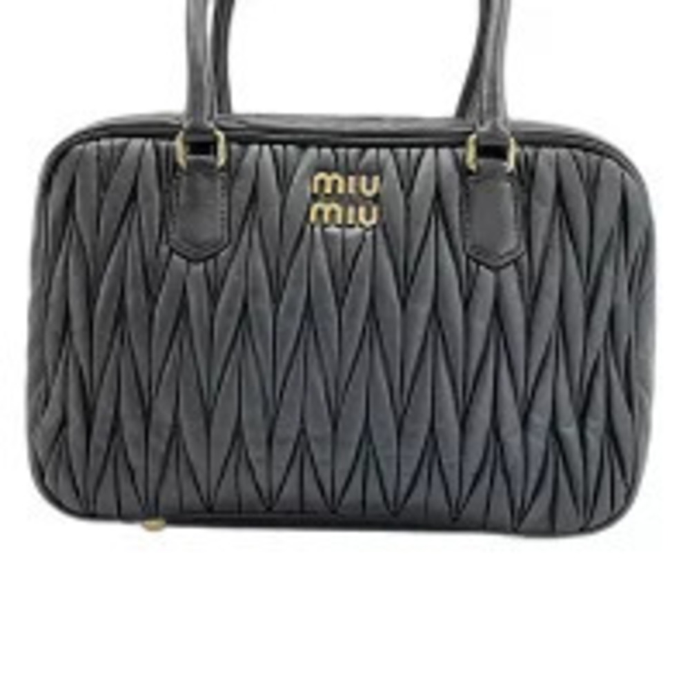 Miu Miu Matelasse Handbag Leather Black